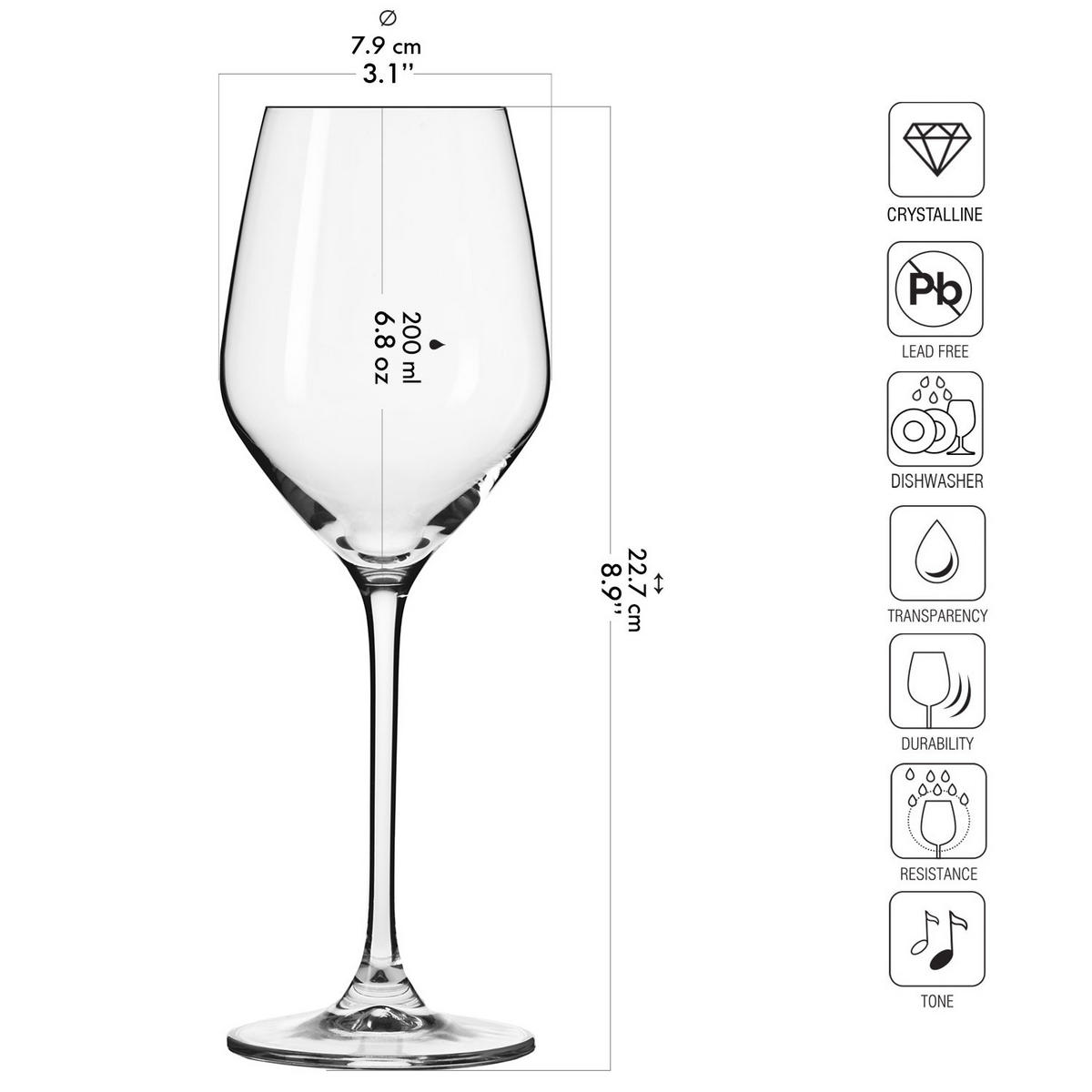 WEINGLÄSER, 6er-Set, 200 ml - Transparent, Glas (0.2L) - Krosno Glass