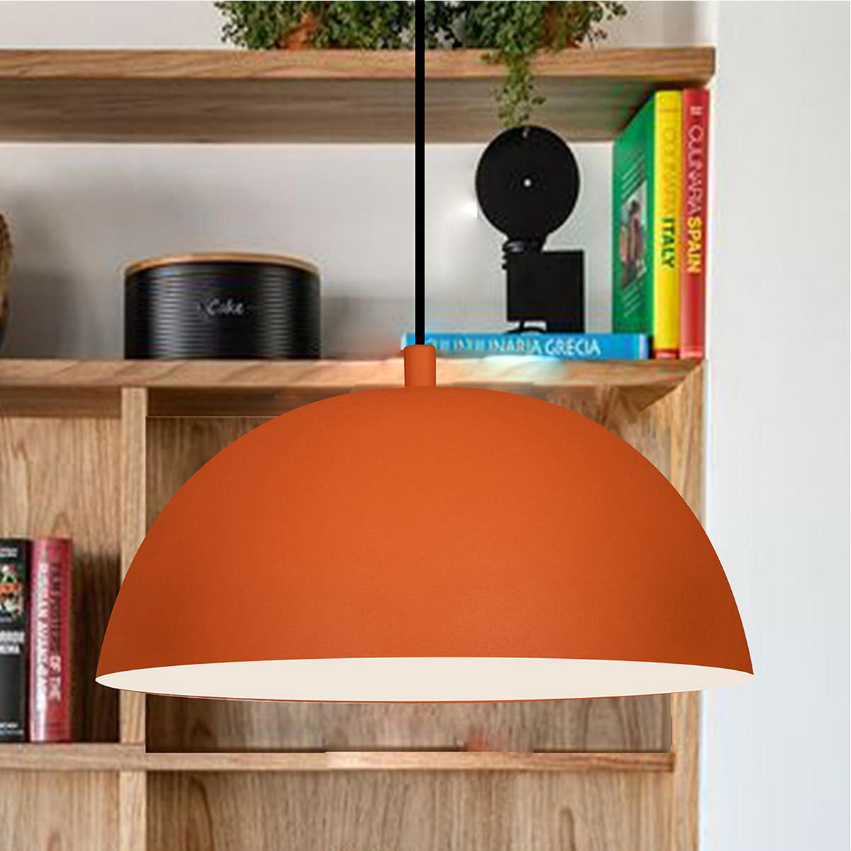 PENDELLEUCHTE Lipeo Vintage 26/15 cm - Weiß/Orange, Holz/Metall (15/26/15cm) - Bamyum