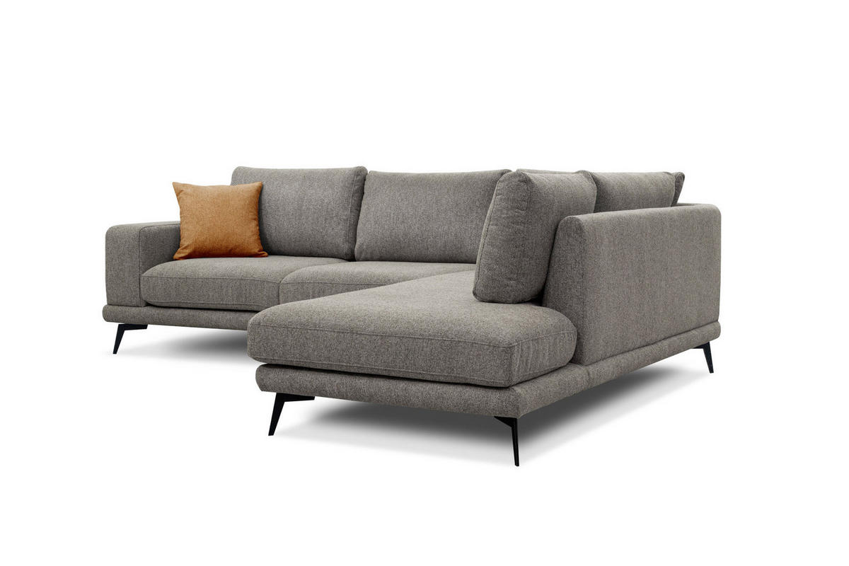 ECKSOFA MEDIOLANE 5-Sitzer, taupe - Taupe, Holzwerkstoff/Textil (282/219cm) - Courtois Laville