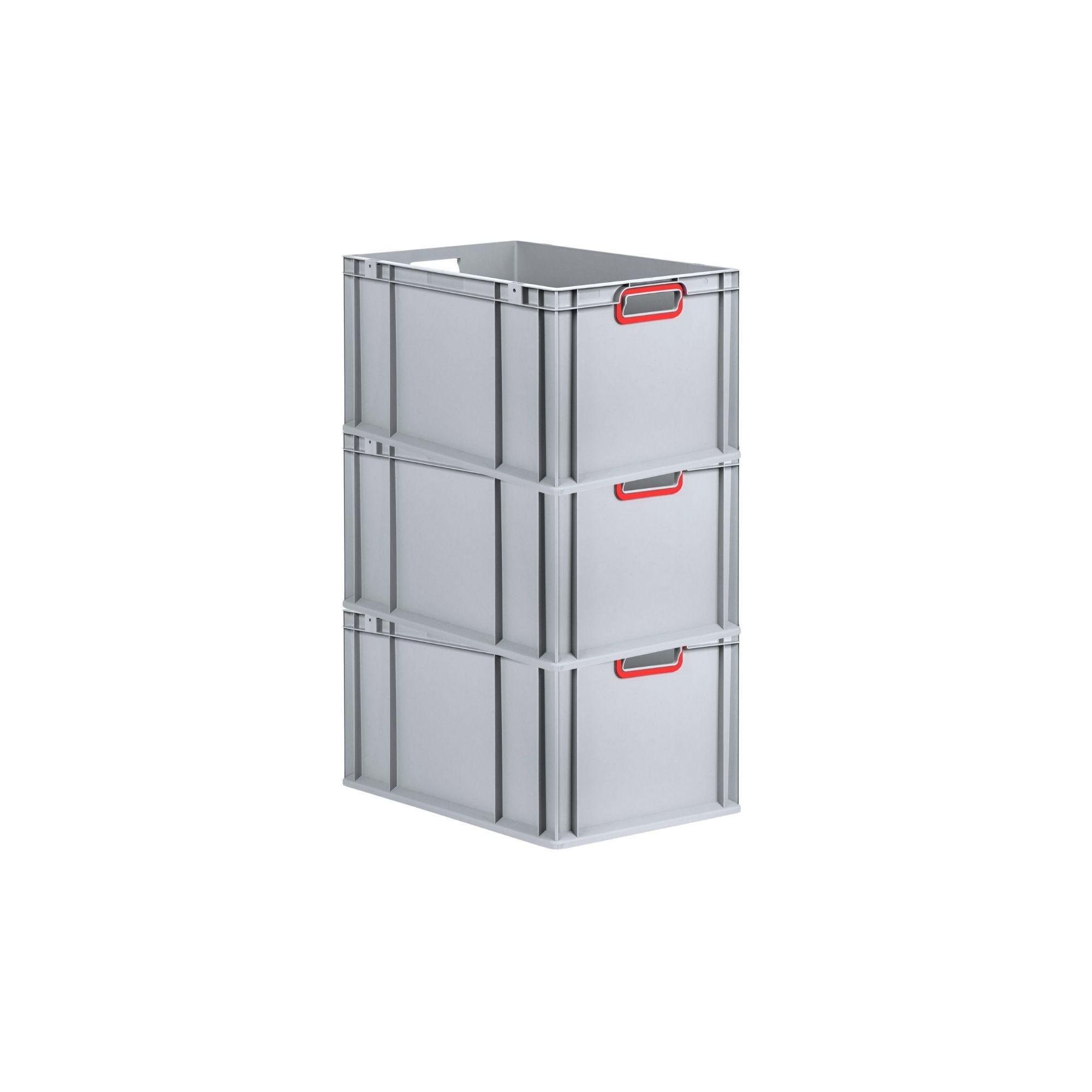 EUROBOX 3x Nextgen Color 32x40x60cm 65 Liter Griffe Rot Offen - Rot, Kunststoff (40/22/60cm) - PROREGAL