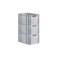 EUROBOX 3x Nextgen Color 32x40x60cm 65 Liter Griffe Rot Offen - Rot, Kunststoff (40/22/60cm) - PROREGAL