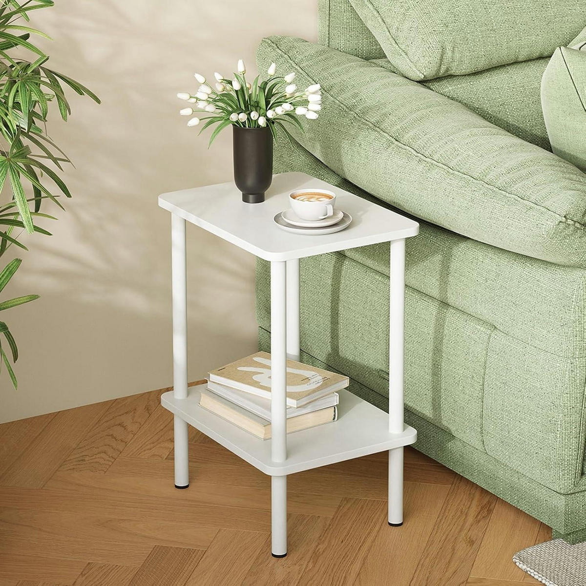 BEISTELLTISCH 2-Tier Weiss 40 x 30 x 52 cm - Weiß, Holzwerkstoff (40/30/52cm)