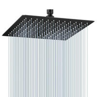 REGENDUSCHE 30 cm Schwarz Edelstahl Quadratisch Wassersparend Antikalk Düsen 360° Wasserfall Deckenmontage - Schwarz, Metall (30/12.7/30cm)
