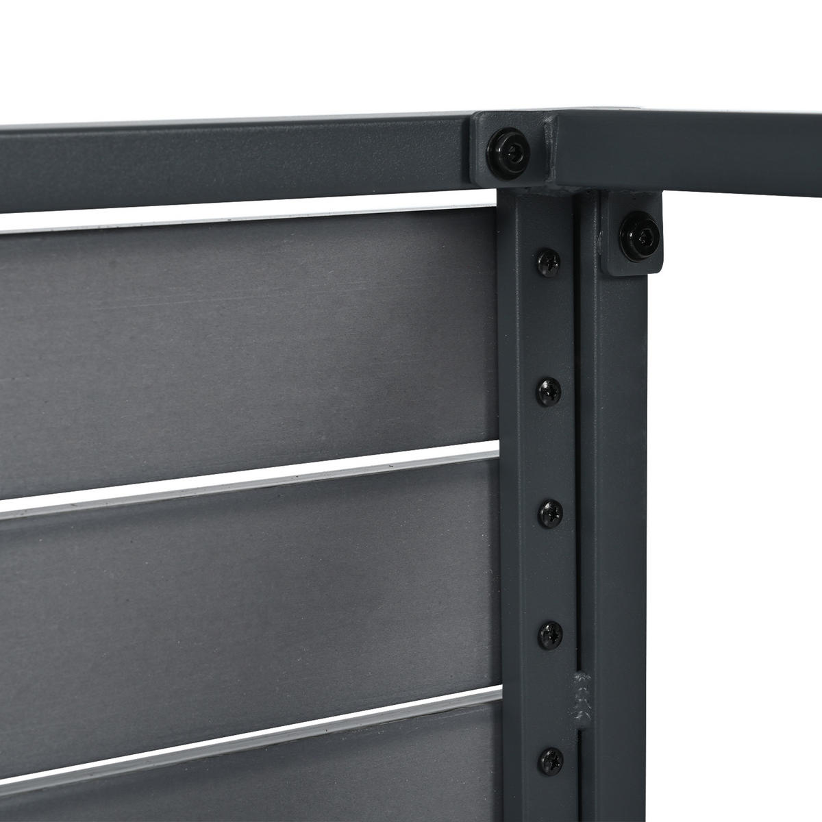 GARTENSET 10-Sitzer Grau Mit Verstellbaren Füßen & Metallgestell - Grau, Metall - FLIEKS