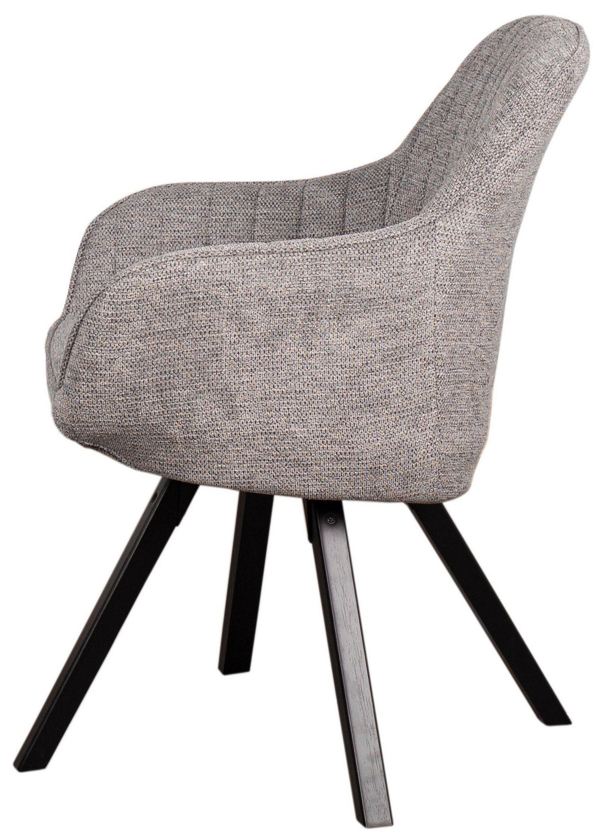 DININGSESSEL Matera - 4er Set - drehbar - hellgrau - Hellgrau/Schwarz, Textil/Metall (59/84/61cm) - bene living