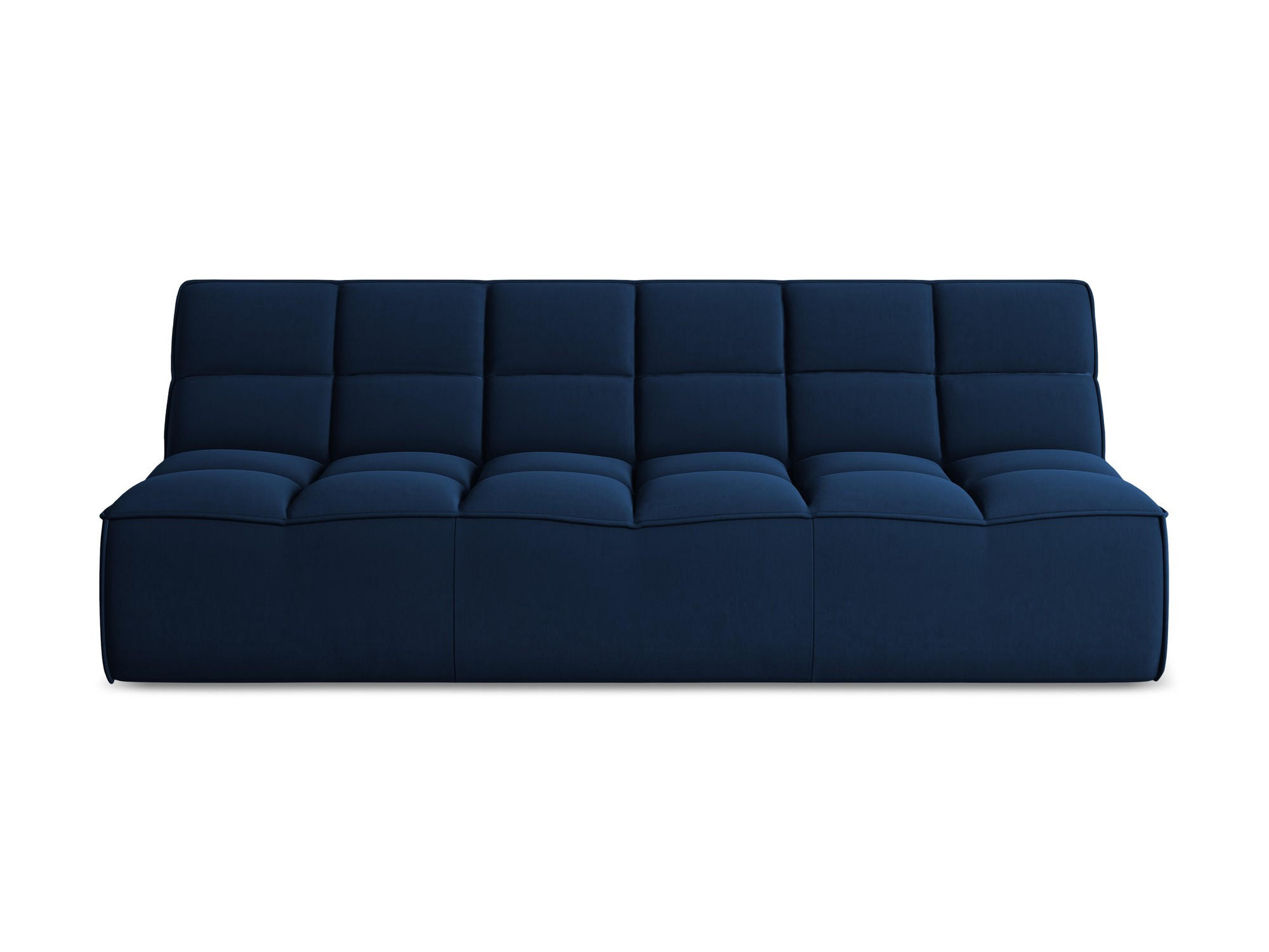 3-SITZER SOFA Samt Stoff Blau - Blau/Schwarz, Kunststoff/Textil (210/75/93cm) - Makamii