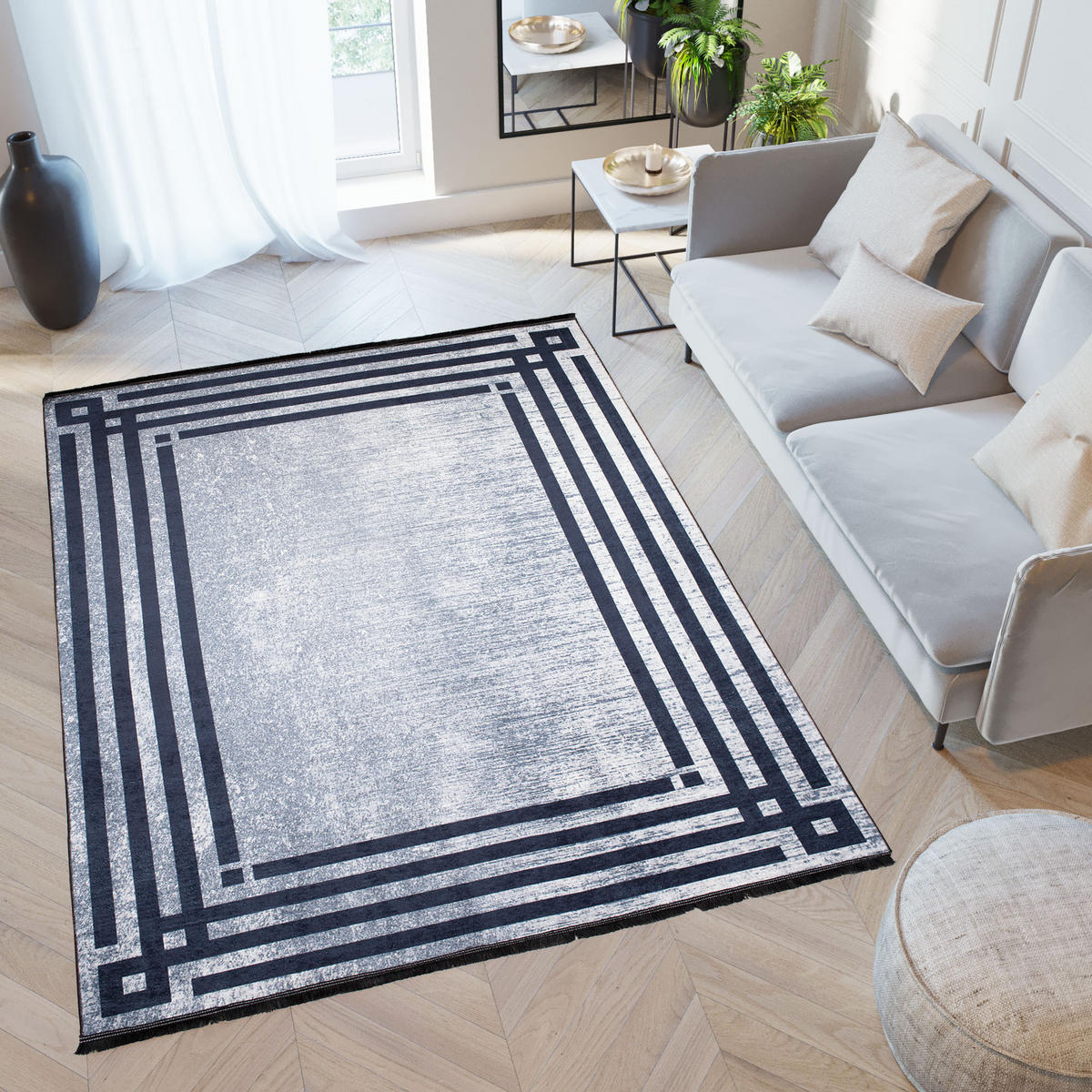 TEPPICH TOSCANA Grau 120/170 cm - Grau, Textil (120/170cm) - Tapiso