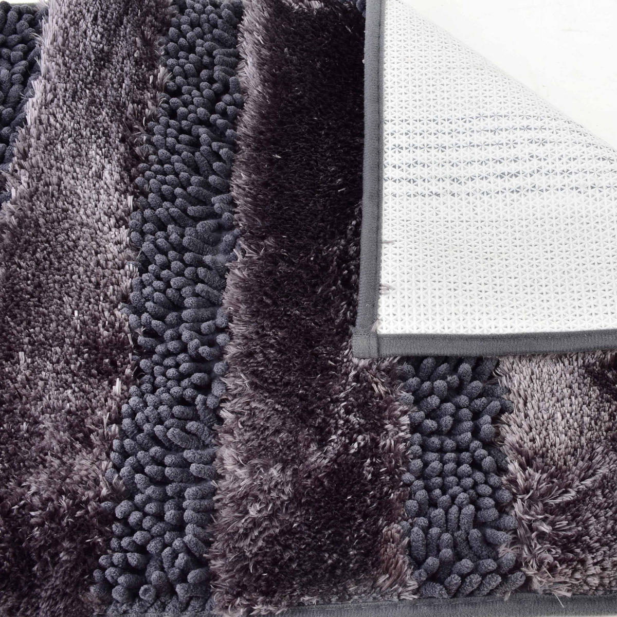 BADEMATTE Zac Grau 60/40/2 cm Textilien - Dunkelgrau, Textil (40/60cm) - Mondex