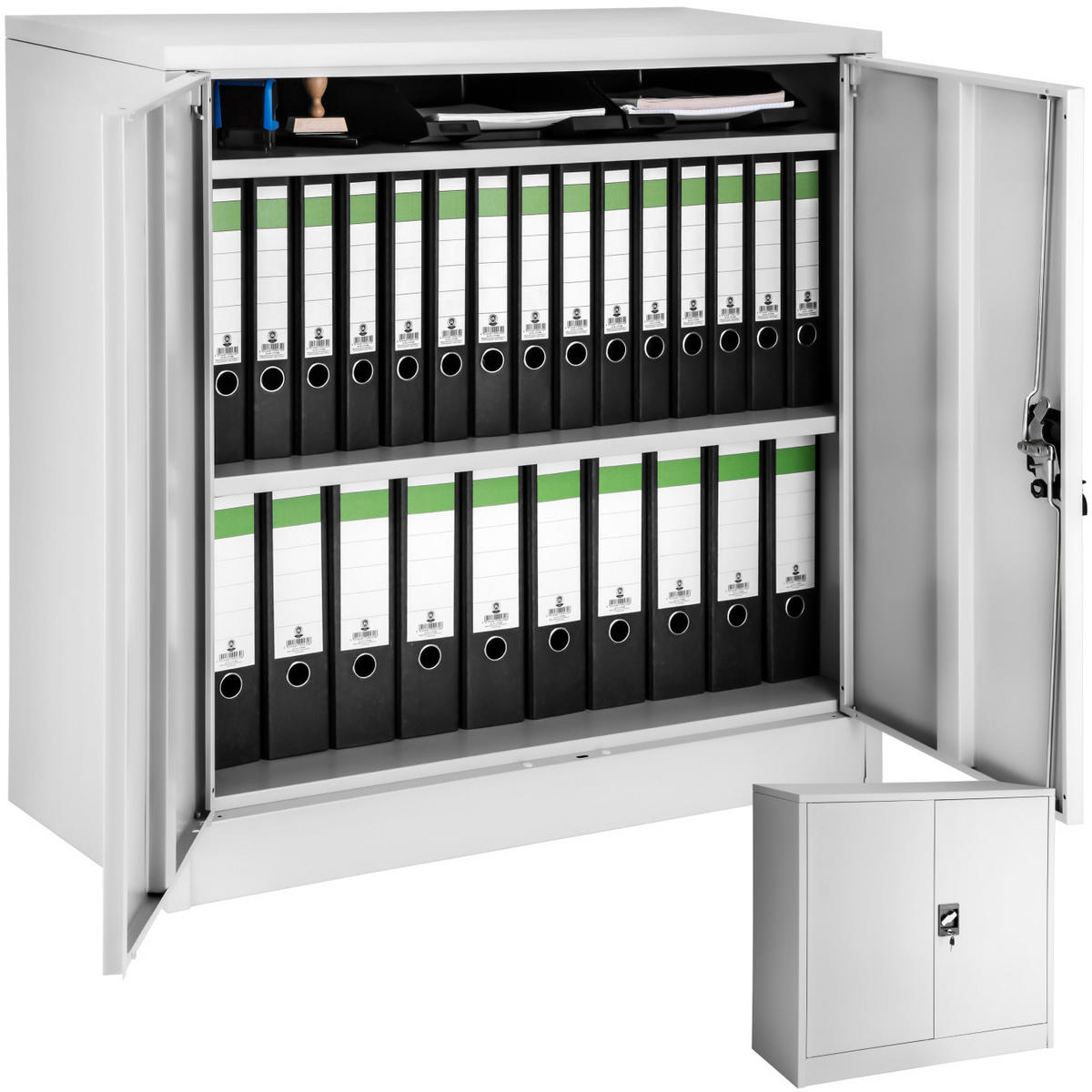 AKTENSCHRANK ,90 x 40 x 90 cm,grau - Grau, Metall (40/90/90cm) - tectake
