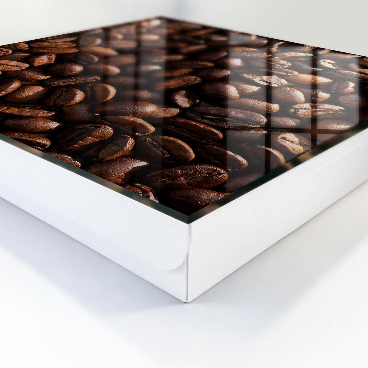 SCHLÜSSELBOX Weiß 30x30 cm – Türöffnung nach rechts - Aromatischer Kaffee - Braun, Metall (30/30/5cm) - TULUP