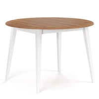 ESSTISCH Belluno Elegante Kiefer weiß (RAL9010) lackiert / Kiefer gebeizt, Eichefarben 90 / 90 / cm - Eichefarben/Weiß, Holz (90/90/75cm) - Feldmann-Wohnen