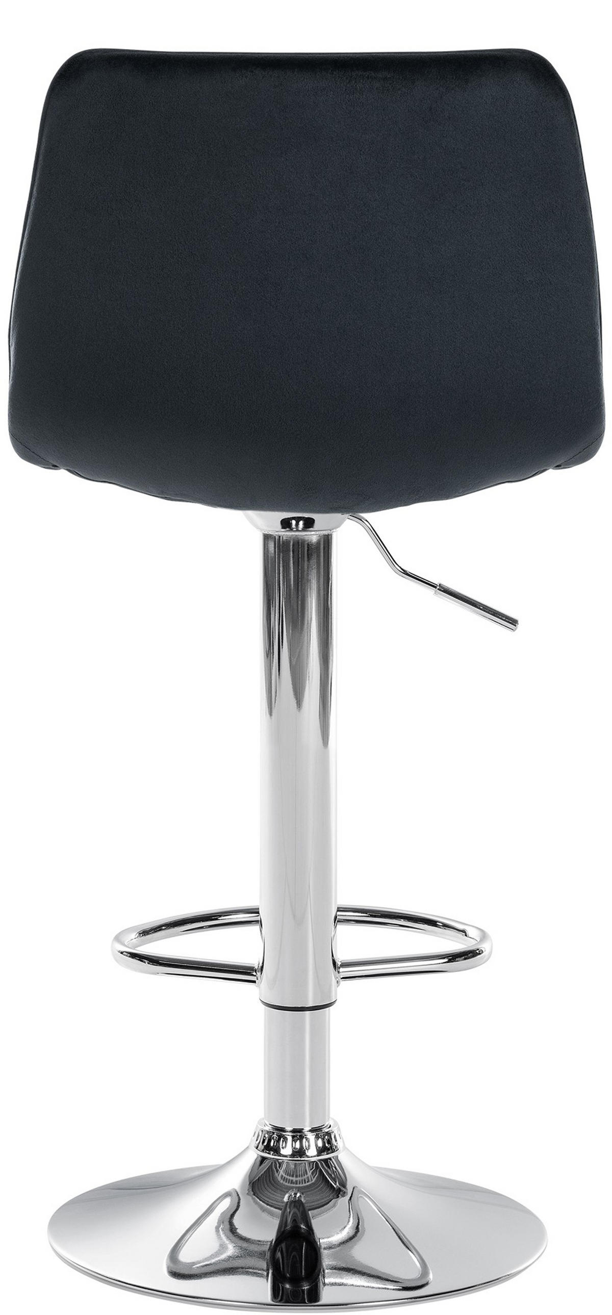 BARHOCKER Lexus Samt Chrom schwarz - Chromfarben/Schwarz, Textil/Metall (45/110/46cm) - TPFLiving