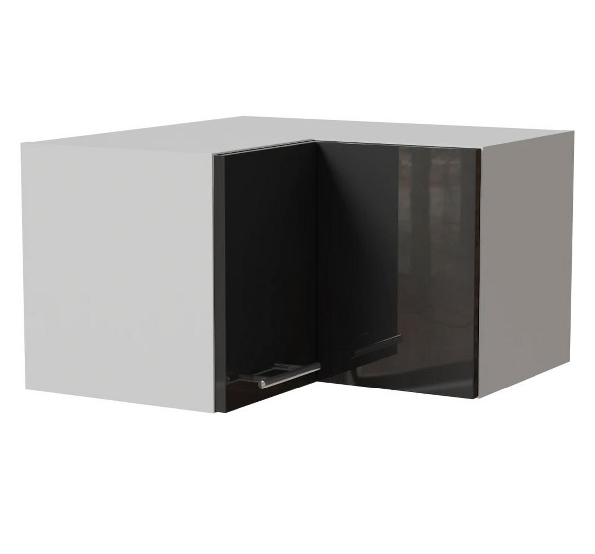 ECKHÄNGESCHRANK Essen W12/60/36 Graphit Hochglanz / Weiß Matt 60 / 60 / 36cm - Graphitfarben/Weiß, Holz/Holzwerkstoff (60/36/60cm) - Feldmann-Wohnen