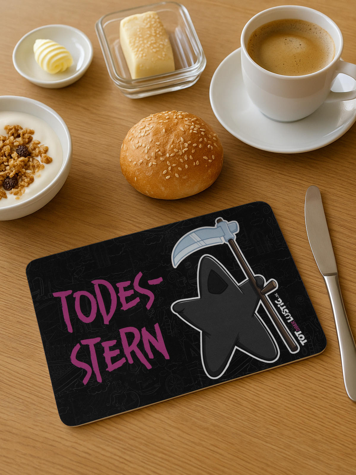 BRETTCHEN Tot aber lustig Todesstern Schwarz 14,5 x 23,5 cm - Schwarz, Kunststoff (14.5/23.5cm) - United Labels