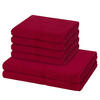 FROTTIERSET Pearl 6-teilig - Rot, Textil (50/100cm) - MÖVE