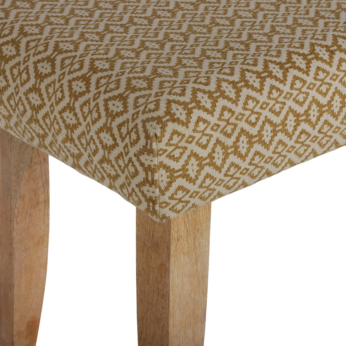 SITZBANK Palma 120x48x40 cm gepolstert mit Stoffbezug Weiß-Gold Holzbeine - Goldfarben, Holz (40/48/120cm) - WOMO-DESIGN