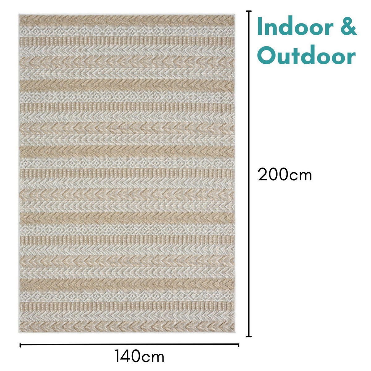 OUTDOORTEPPICH Carrie Beige,Creme,Sandfarben 140/200 cm - Beige, Textil (140/200cm) - My-Rug
