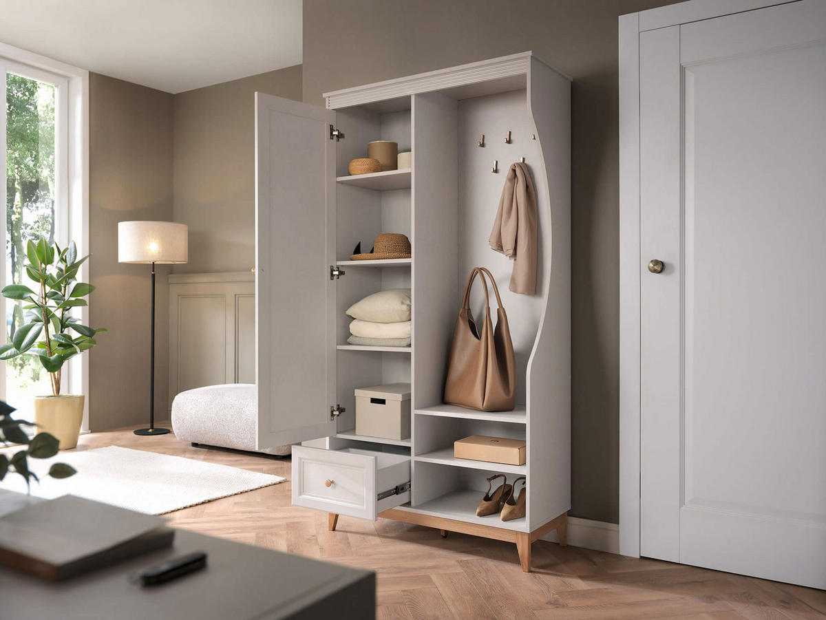 GARDEROBEN-SET Windsor - Kaschmir/Naturfarben, Holz/Holzwerkstoff (100/193/41cm) - MIRJAN24