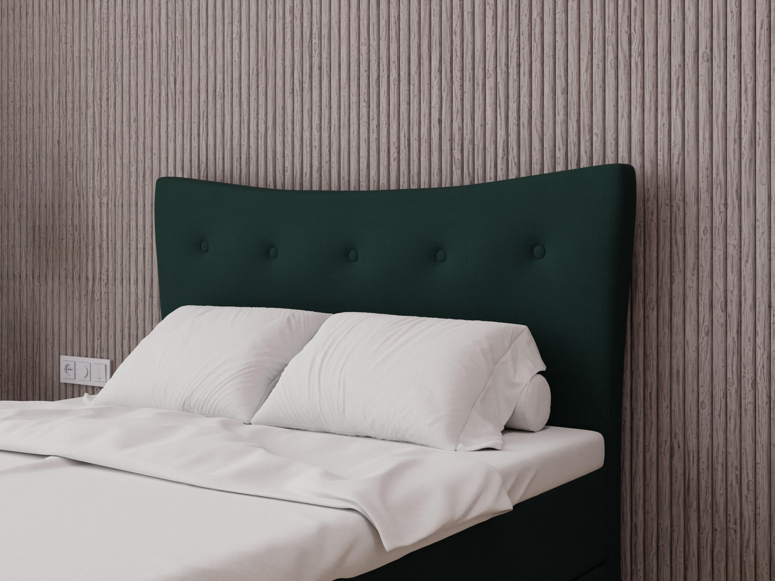 Thumbnail - Panda Möbel Boxbett, Grün, Holz, Mode, 140x200 cm, Oeko-Tex® Standard 100, Schlafzimmer, Betten, Boxspringbetten