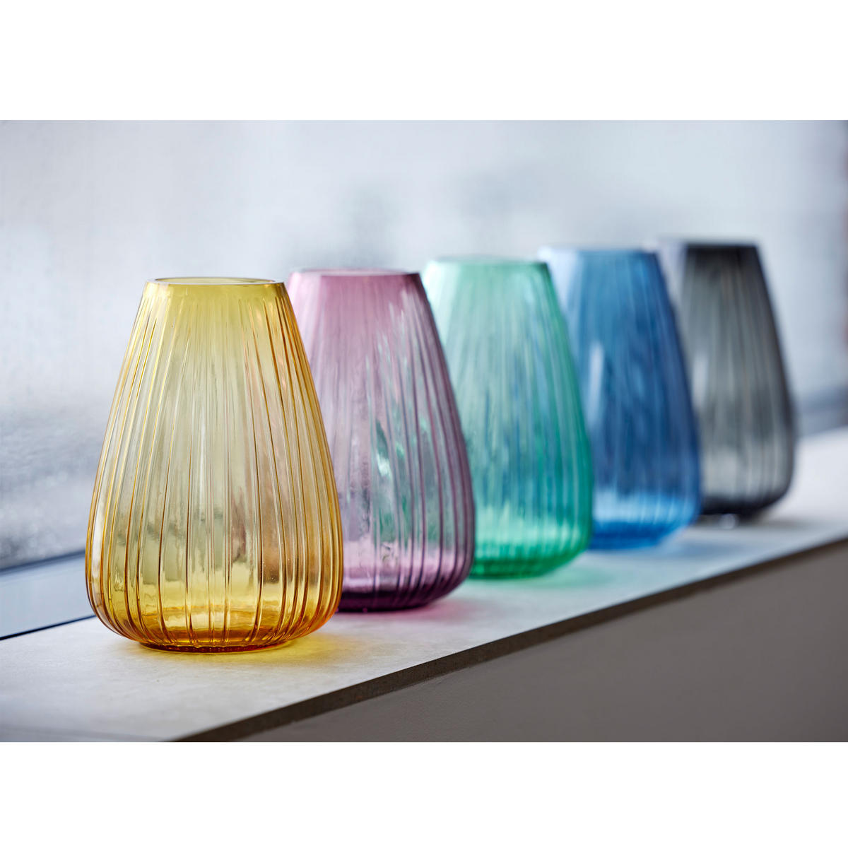 VASE Kusintha 22 cm Blau Glas - Blau, Keramik (23cm) - Bitz