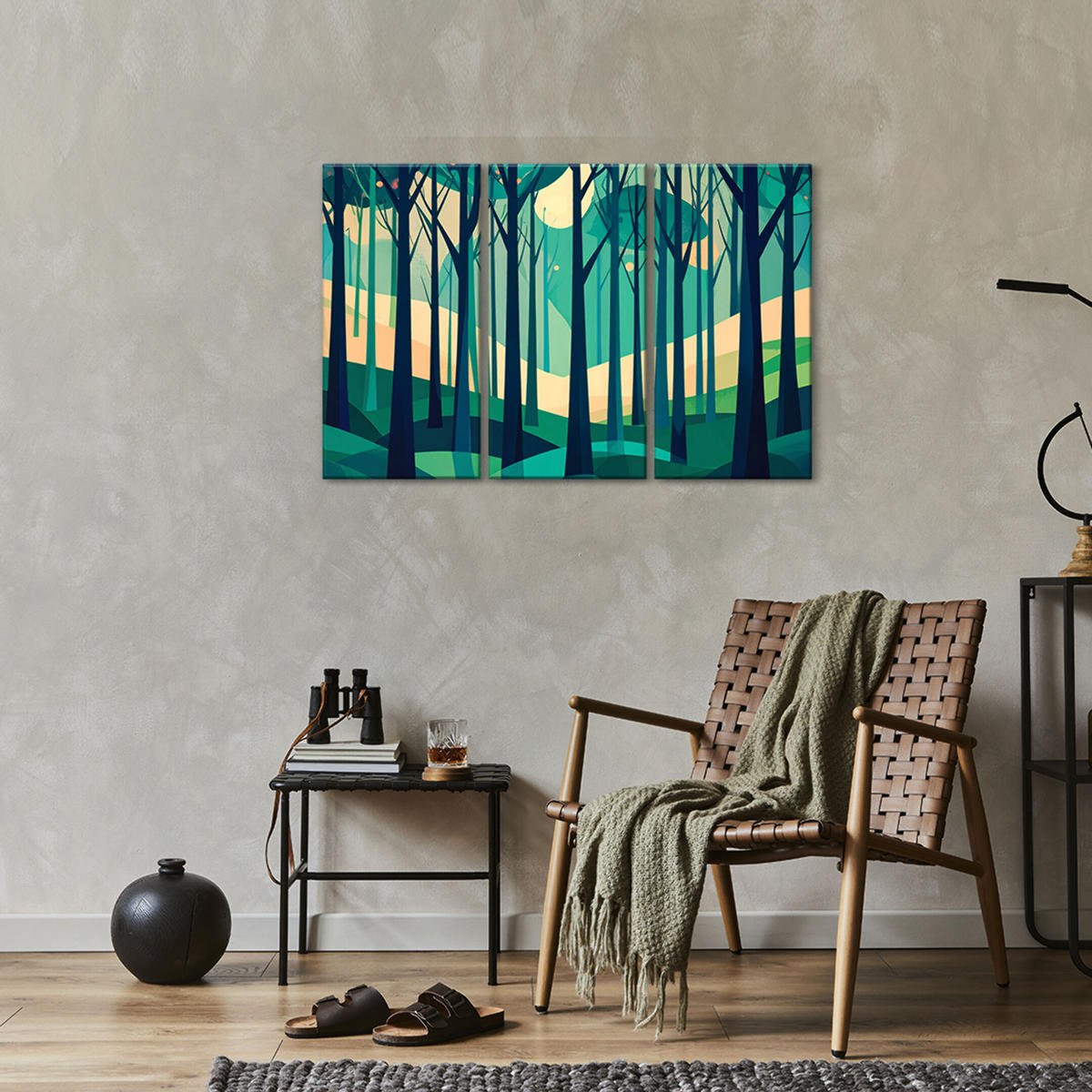 LEINWANDBILD Wald 3-tlg. 120x80 cm - Multicolor, Holz (120/80cm) - LUMASOUL