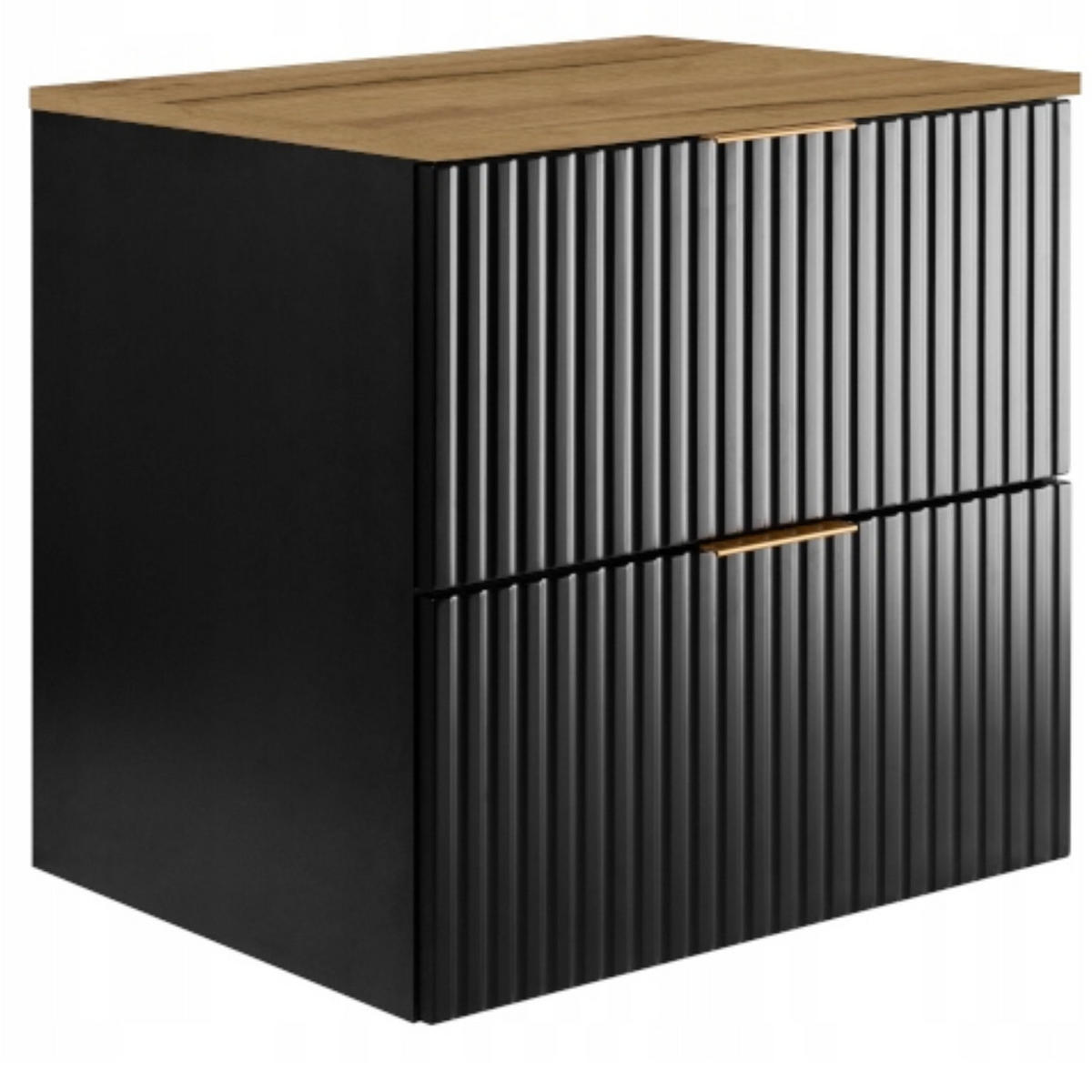 WASCHBECKUNTERSCHRANK FLOW + Platte Schwarz matt 60/57/46 cm - Schwarz, Holzwerkstoff (60/57/46cm) - Rodan