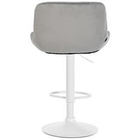 BARHOCKER 2er Set Salomon Weiß Samt grau - Weiß/Grau, Textil/Metall (50/106/52cm) - TPFLiving