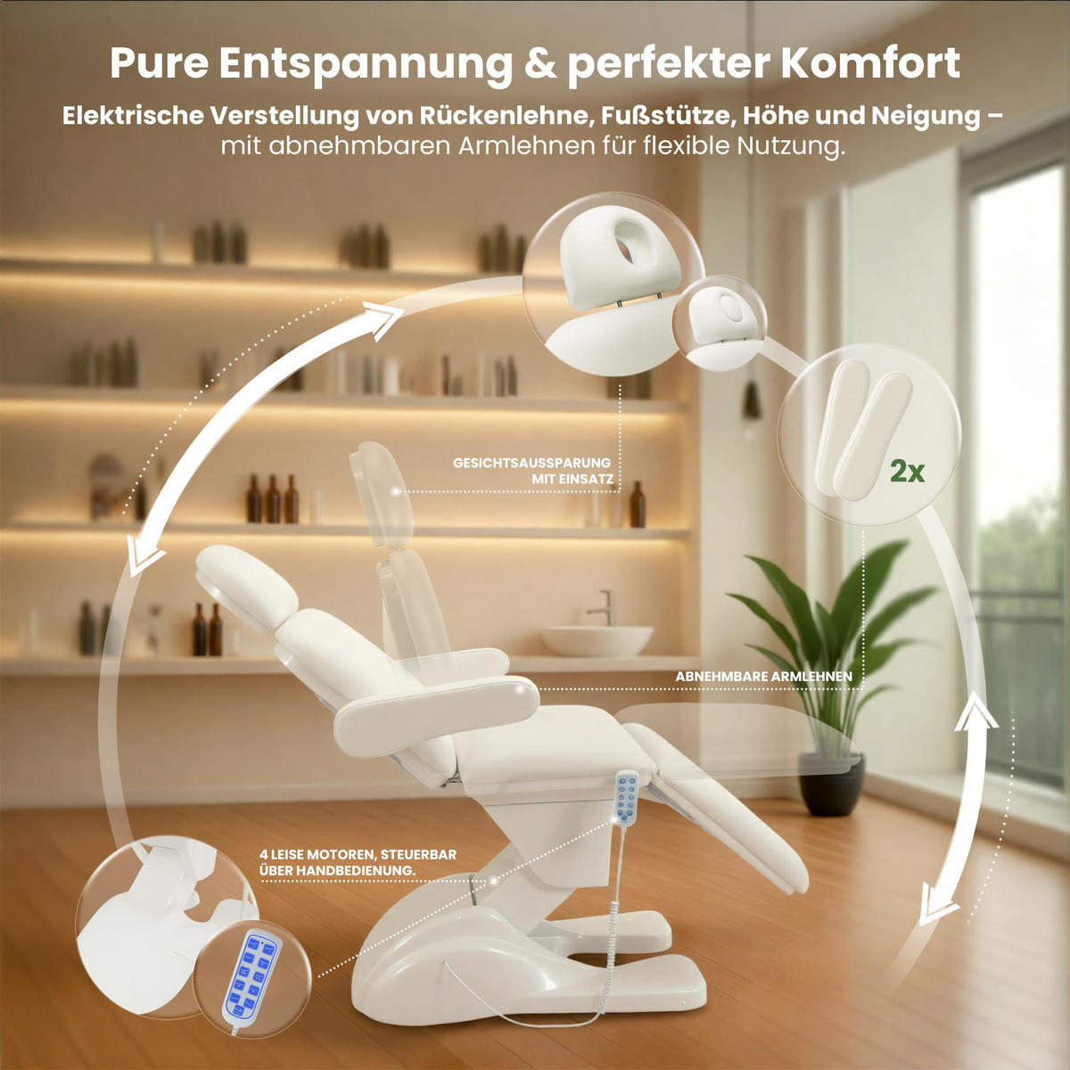 RELAXLIEGE Lederlook Weiß - Weiß, Textil/Metall (66/80/205cm) - CLP