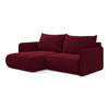 ECKSOFA mit Schlaffunktion Samt Stoff Rot - Bordeaux/Rot, Kunststoff/Textil (148/207cm) - Makamii