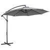 SONNENSCHIRM, Stahl, Polyester, Grau - Grau, Metall (2.95/2.95cm) - Outsunny