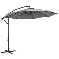 SONNENSCHIRM, Stahl, Polyester, Grau - Grau, Metall (2.95/2.95cm) - Outsunny