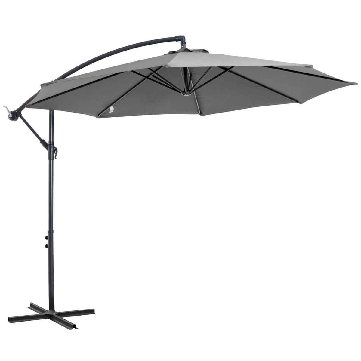 SONNENSCHIRM, Stahl, Polyester, Grau - Grau, Metall (2.95/2.95cm) - Outsunny