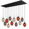 HÄNGELEUCHTE Echos 12-flammig Mehrfarbig Ø 18cm - Multicolor/Schwarz, Glas (18/18/20cm) - s.luce