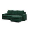 ECKSOFA RECHTS MIT SCHLAFFUNKTION FORESTA, Cord - Dunkelgrün - Dunkelgrün, Textil (230/159cm) - Mebligo