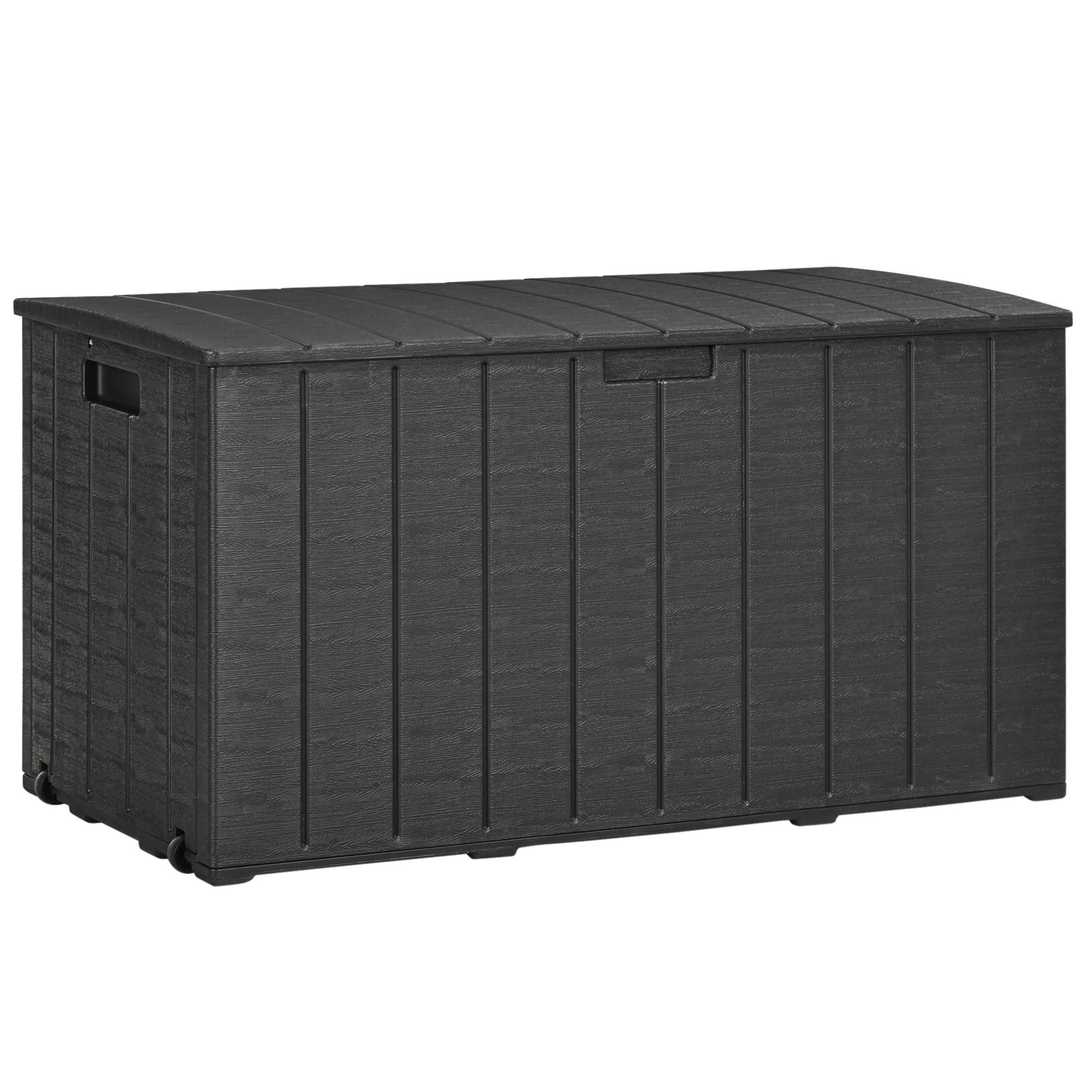 GARTENBOX 366 Liter aus Kunststoff doppelwandiger Wasserdicht Kissenbox - Schwarz, Kunststoff (62/64.5/122.4cm) - Outsunny