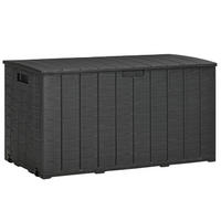 GARTENBOX 366 Liter aus Kunststoff doppelwandiger Wasserdicht Kissenbox - Schwarz, Kunststoff (62/64.5/122.4cm) - Outsunny