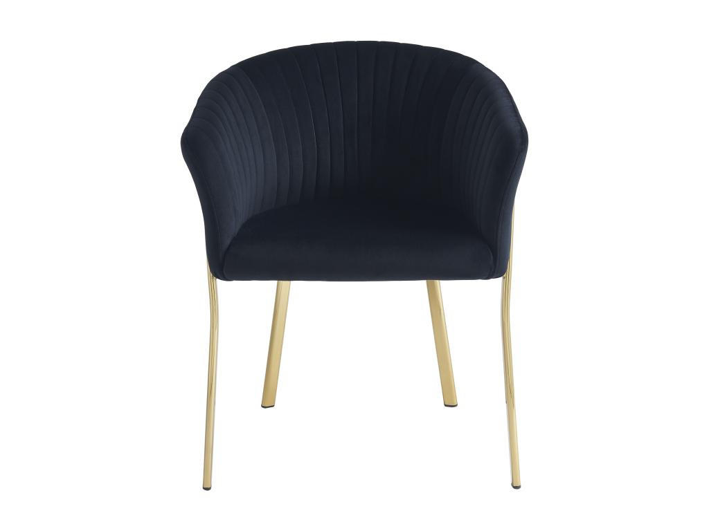 STUHL mit Armlehnen 2er-Set - Samt & goldfarbenes Metall - Schwarz - ZAOVA - Schwarz, Textil (57/76/61cm) - Pascal Morabito