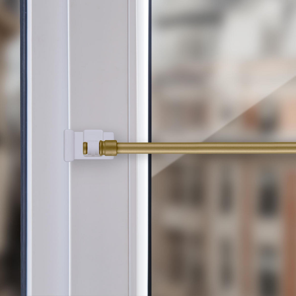 GARDINENSTANGE Gold Messing matt 50-75 cm inkl. Klemmträger - Goldfarben, Metall (50cm) - Bestlivings