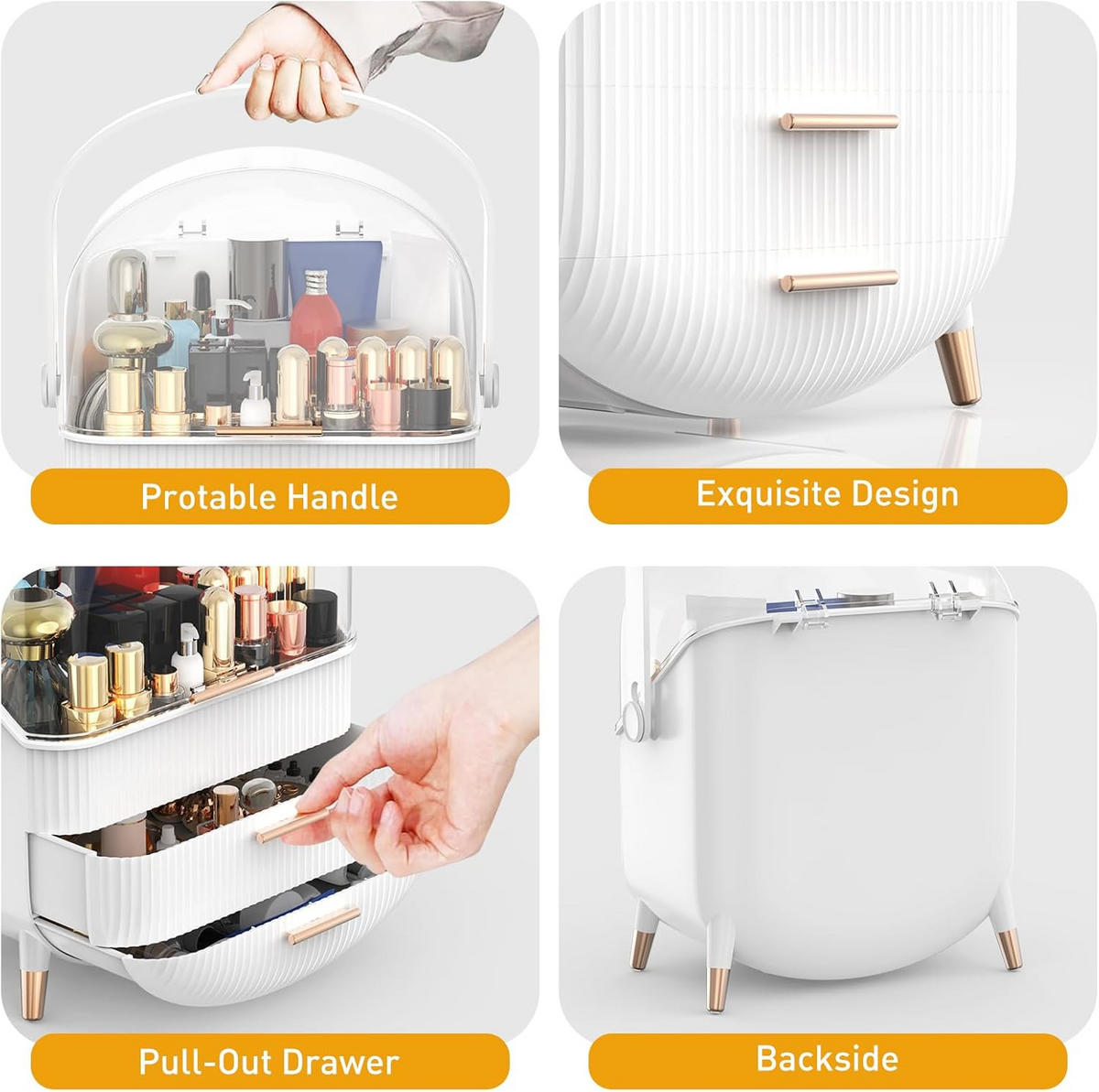 KOSMETIK ORGANIZER Lumira 26/16/38 cm - Weiß, Kunststoff (16/38/26cm) - ZMH