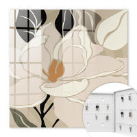 SCHLÜSSELBOX Weiß 30x30 cm – Türöffnung nach rechts - Pflanzeneleganz - Beige, Metall (30/30/5cm) - TULUP