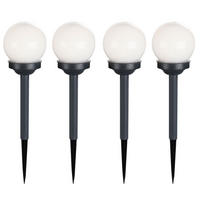 LED AUSSENLEUCHTE Solarkugel Weiß 4er Set - Weiß, Kunststoff (10/10/39cm) - Globo Lighting