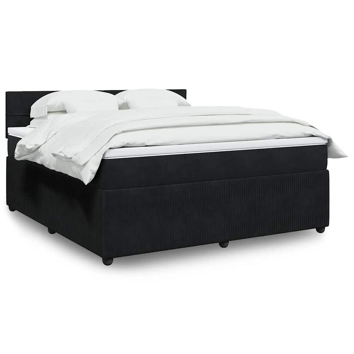BOXSPRINGBETT Mit Matratze Schwarz 180/200 Cm Samt - Schwarz, Textil (180/200cm) - vidaXL