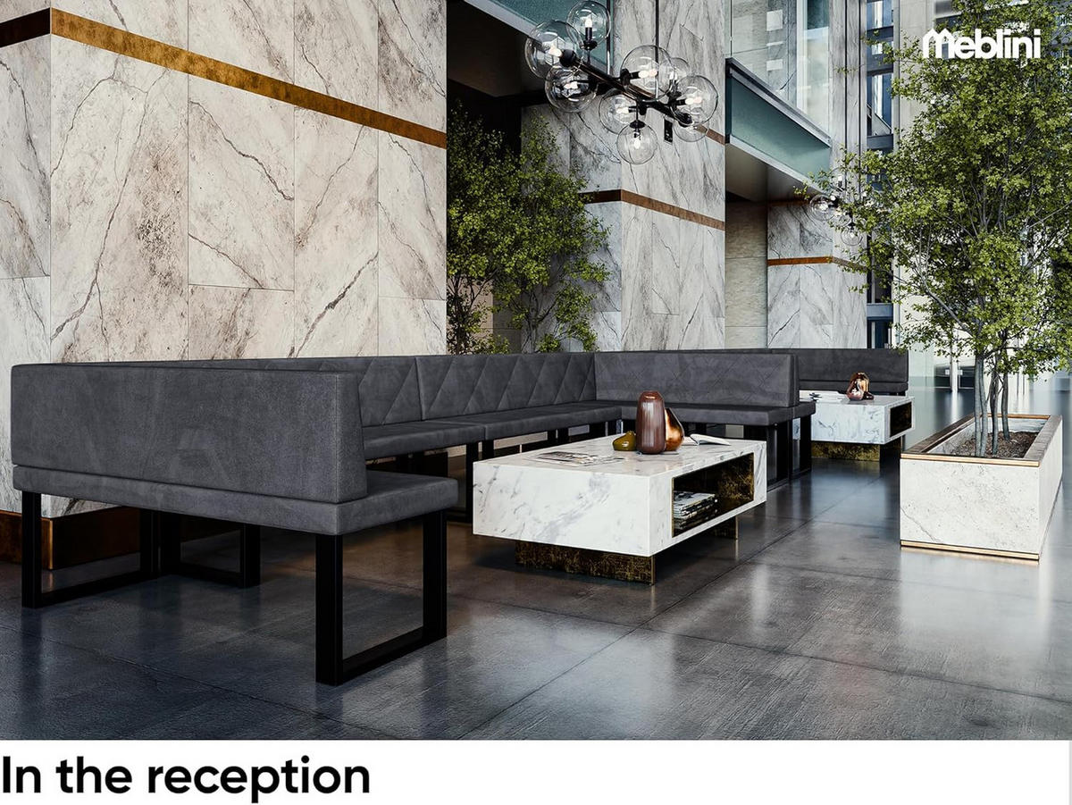 ECKBANK ERIC_U - Dunkelgrau, Textil (142/196cm) - Meblini