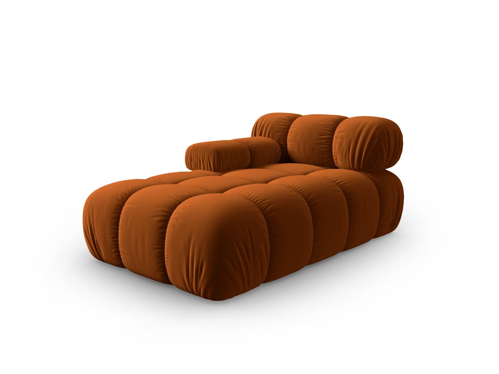 CHAISELONGUE links Bellis aus Samt terrakotta - Terra cotta, Textil (97/62/157cm) - Micadoni