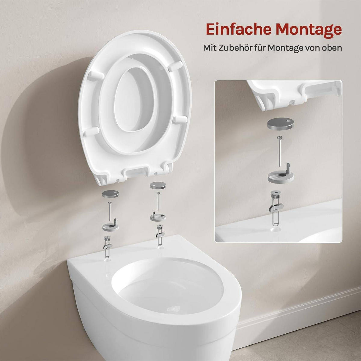 WC SITZ, Toilettendeckel mit integriertem Kindersitz, Oval - Weiß, Kunststoff (37/2.51/44cm) - Woltu