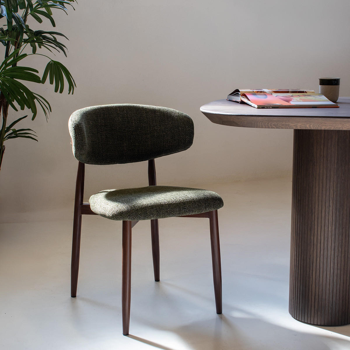 ESSZIMMERSTUHL 2er Set aus Stoff, grün - Grün, Textil (52/77/56cm) - Giga Meubel