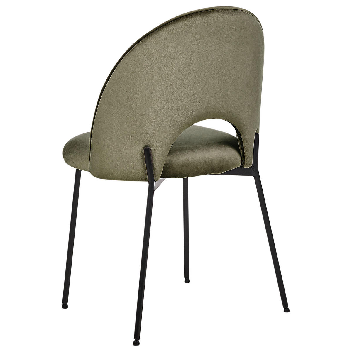 STUHL 2er-Set Samtstoff grün Covelo - Schwarz/Grün, Textil (46/84/45cm) - Beliani