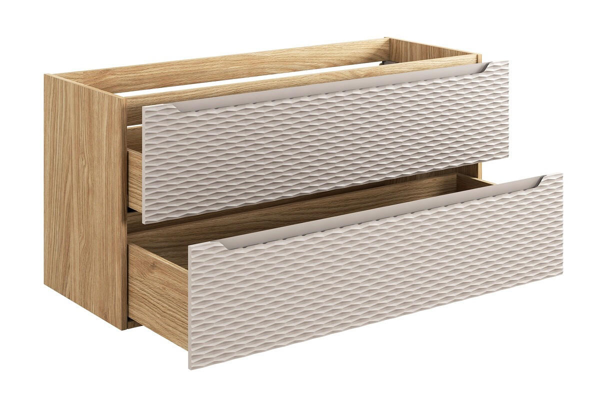 WASCHBECKENUNTERSCHRANK 120 cm 2 Teile - Ocean Beige O BM442 in Beige / Geölter Eiche - Beige, Holz (120/57/46cm)