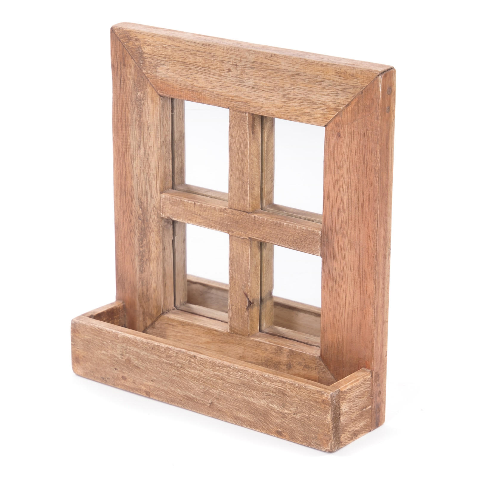 WANDSPIEGEL Vintago 40x36 cm, Mahagoni Holz, mit Ablage naturfarben - Naturfarben, Holz (36/40/11cm) - DESIGN DELIGHTS