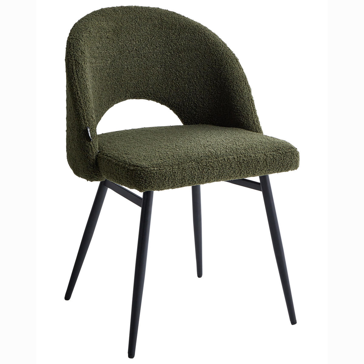 ESSZIMMERSTUHL 2er-Set Dunkelgrün Onaga - Dunkelgrün/Schwarz, Textil (52/77/56cm) - Beliani